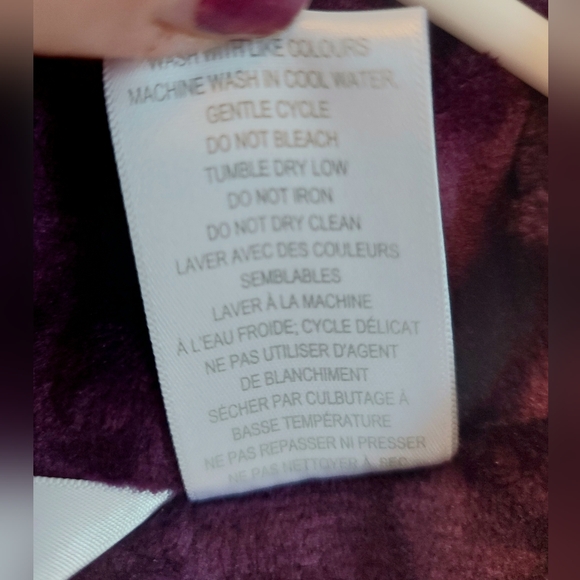 Cozees by Jasmine Rose House Robe house coat Velour purple Vine design - Picture 6 of 7